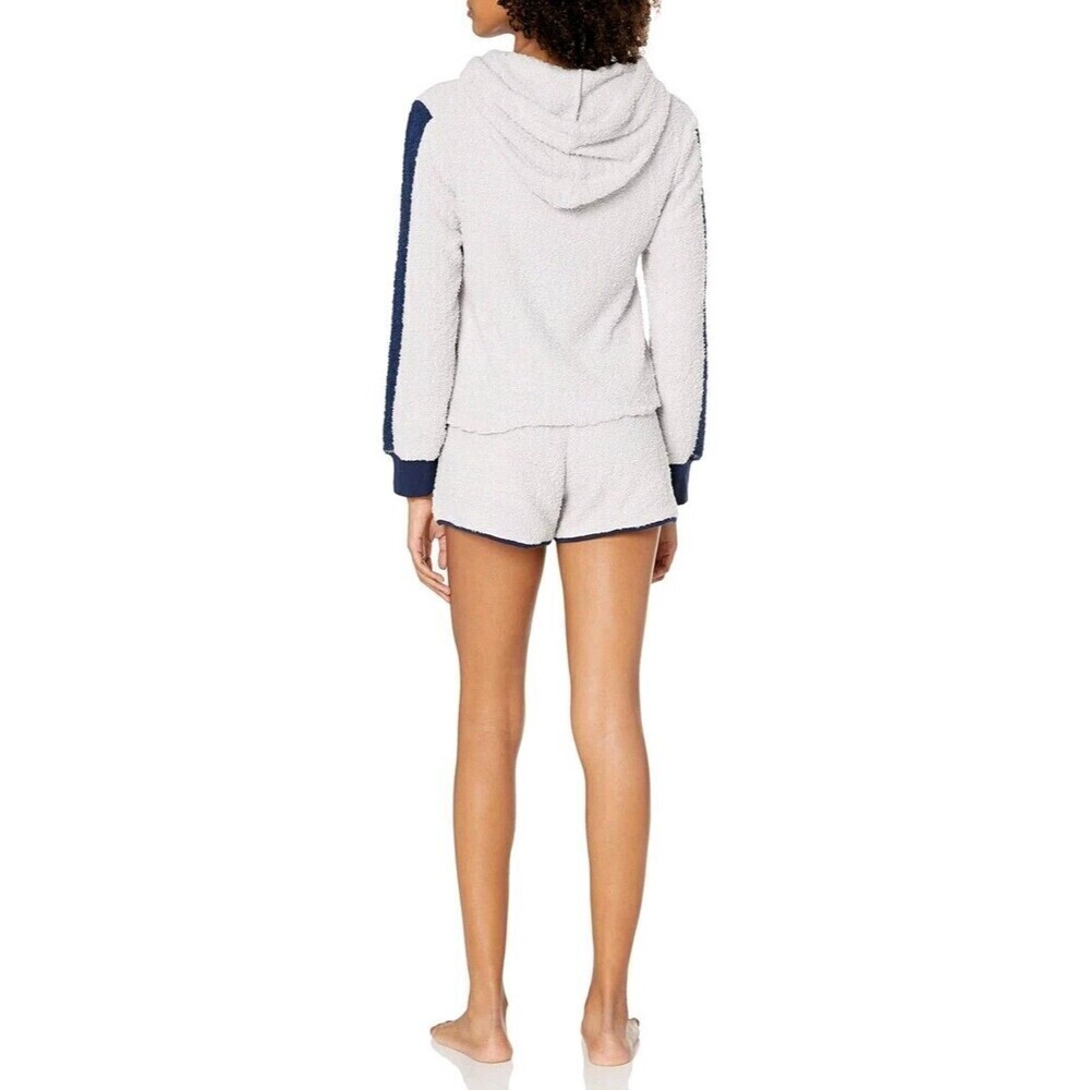 Champion Women's Soft Knit Light Blue & Navy Lounge Pajama Set Top & Shorts 2XL - Picture 2 of 11
